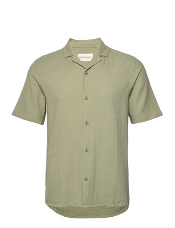 Revolution Short-Sleeved Cuban Shirt - Khaki green - L
