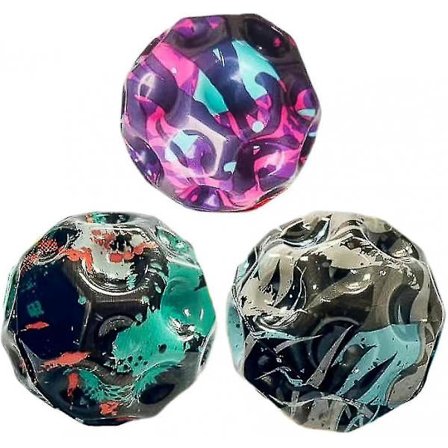3 stk Astro Jump Ball, Unik Månedesign 66mm Stressball Leke for Barn i Alderen 3 4 5 6 7 8 9 10 11 12 år, De Beste Utendørs Ballene.