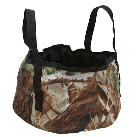 Udendørs sammenklappeligt håndvask Rund Robust Slidstærk Fast Pålidelig Bærbar Håndvask til Rejser Camping Camouflage