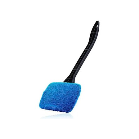 Vinduesrensebørste sæt skraber indvendigt rengøringsværktøj forrude langt håndtag mørkeblå biltilbehør