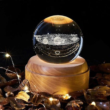 Spilledåse 3D Krystal Spilledåser, Selvlysende Roterende Kugle Musikboks Dæmpbar, Spilledåse Gave til Børn, Jule Fødselsdagsdekoration (FMY) style 2