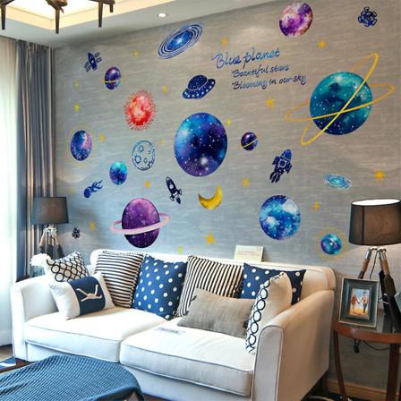 Väggmålning Heminredning Luminous Planets Pvc-klistermärken Glow Sovrum