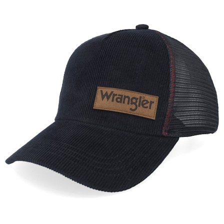 Wrangler - Schwarz trucker Cap - Herder Corduroy Cap Black A-frame Trucker @ Hatstore