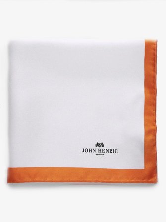 John Henric Men's Oranges & Weißes Einstecktuch Size Onesize