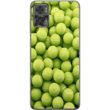 Kompatibel Mobilcover til Motorola Motorola Moto E22i Mønster af grønne tennisbolde i høj detalje, sporty motiv med gentagende tekstur og stærke f