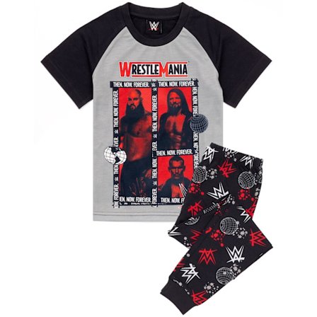 WWE Boys Characters Lång Pyjamas Set 8-9 År Grå/Svart
