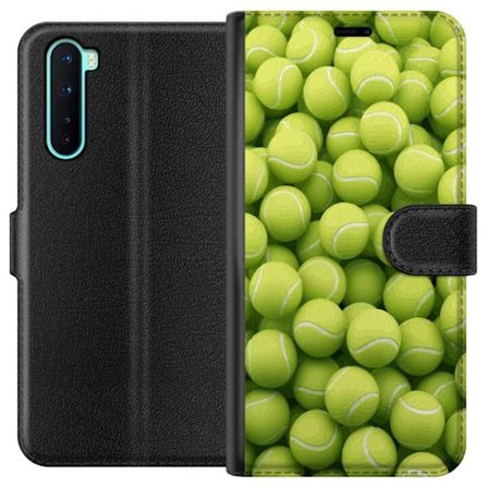 Kompatibel Tegnebogsetui til OnePlus OnePlus Nord Mønster af grønne tennisbolde i høj detalje, sporty motiv med gentagende tekstur og stærke farve