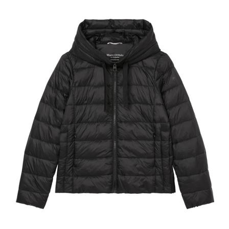 Marc O'Polo, Lightweight hooded quilted jacket, regular fit Czarny, Kobieta, Rozmiar: S