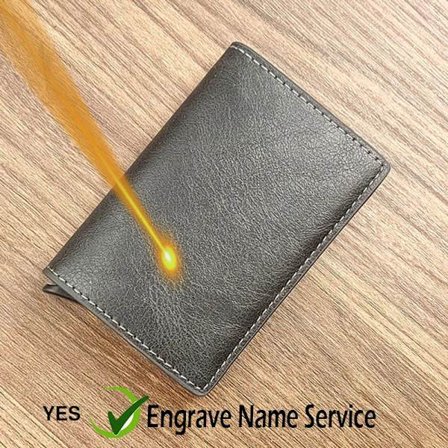 Gravering Anpassat Namn ID Kreditkortshållare Plånböcker Herr Märke Rfid-blockerande Magisk Läder Slim Mini Plånbok Liten Pengaväska