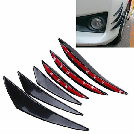 6st Bil Front Bumper Lip Splitter Fenor Body Spoiler Canards Re Black 6st