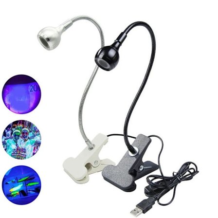 Led Ultravioletta lampor Clip-On flexibel metallrör UV-lampa U