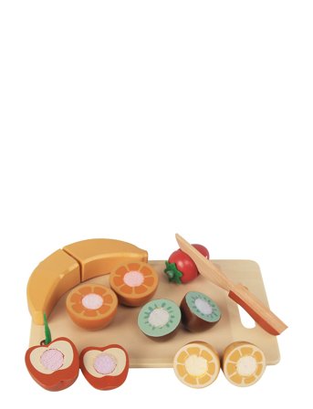 Wooden Cutting Set With Fruits Patterned Magni Toys