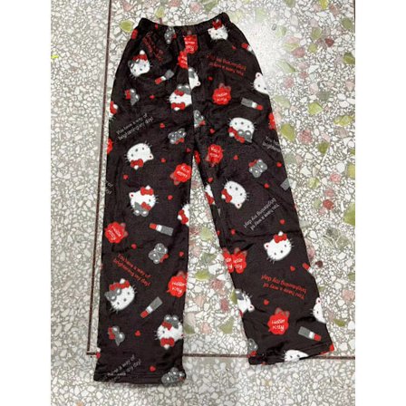 Tegneserie Julepysjamasbukser for kvinner, avslappede fløyelsbukser for hjemmebruk med kattemønster Batman L Batman(bt)