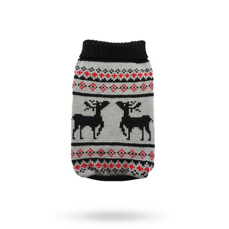 Urban Pup - Nordic Reindeer - Stickad Hundtröja- Julkläder till hund