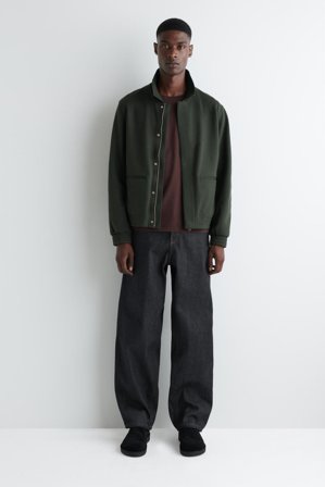 COS Men's Jersey Harrington Jacket in Green