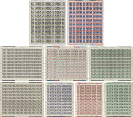 Grønland 1945 - AFA 8-16 - Amerikaner udgaven - Komplet helark sæt - Postfrisk