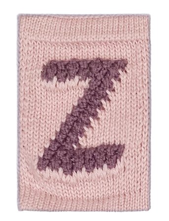 Smallstuff Knitted Letter Z, Rose - Pink - ONE SIZE 10 cm