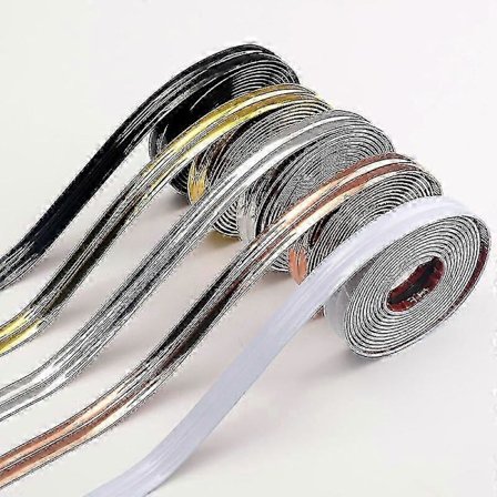 (Roséguld) 10 m självhäftande lister, flexibel kinklist, PVC-ändlist, väggplattor kant- och hörn dekoration, skala och fäst