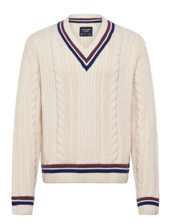Abercrombie & Fitch | Oversized Cricket Cable V Neck | XXL