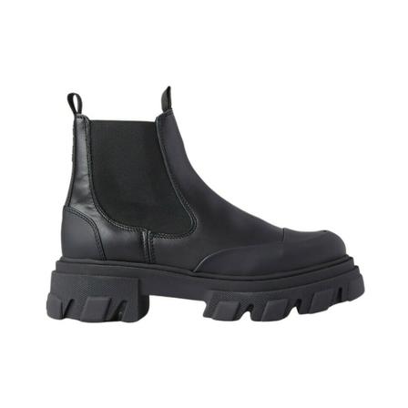 Ganni Leather Chelsea Ankle Støvler Sort, Dame, Størrelse: 36 EU