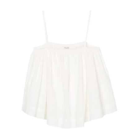 Marc O'Polo, Crinkle cotton dress with spaghetti straps Wit, Dames, Maat:L