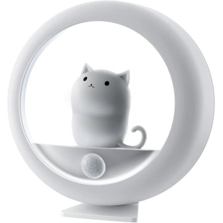 Oppladbar bevegelsessensor nattlampe - Magnetiske nattlamper justerbar lysstyrke fest-hvor-som-helst kattelampe for vegg soverom skap trapper