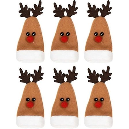 Mini Julhatt Jul Ren Älg Dekoration 12st brun