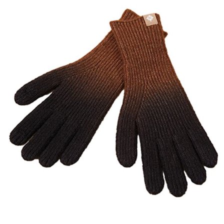 Dame Vinter Touchscreen Uld Magiske Handsker Varme Strikkede Touchscreen Gradient Farve Åbne Fingerhandsker Foret til Kvinder