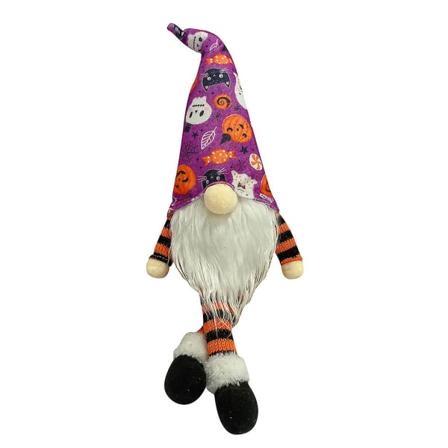 Halloween-tomte i plysch med LED-lampor Handgjord Skandinavisk Tomte Lila