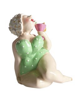 Pynt Dame Ella 10 cm Grøn