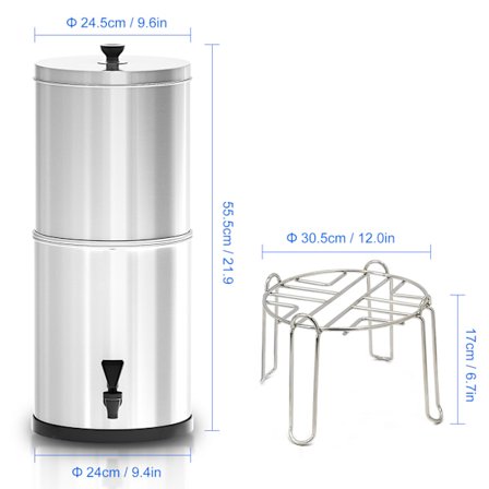 Tyngdekraft Vannfiltersystem Vannfiltreringsbøtte for hjemmebruk Utendørs Camping Fotturer Nødberedskap