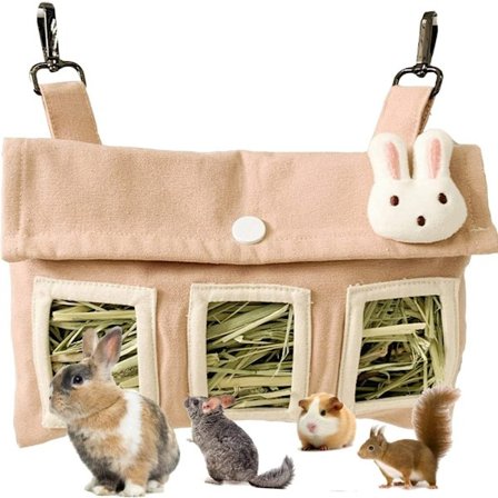 Kanin heinäpussi syöttölaite - Ripustettava söpö syöttöpussi kanille marsulle