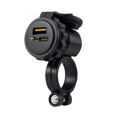 9-24V Motorcykel USB-A laddare Tpye-C 18W snabbladdare Power Socket Adapter