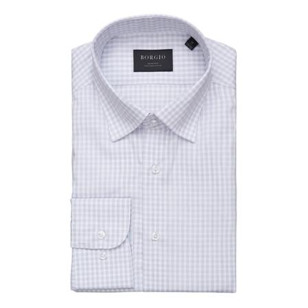 Borgio, koszula matera długi rękaw slim fit 00271 Szary, Mężczyzna, Rozmiar: L