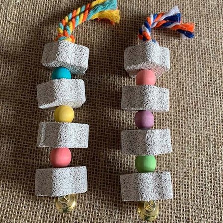 Papegøje Tyggelegetøj Fugle Legetøj Blomster Calcium Mineral Tandrøring Asbest Reb Garn(2stk)