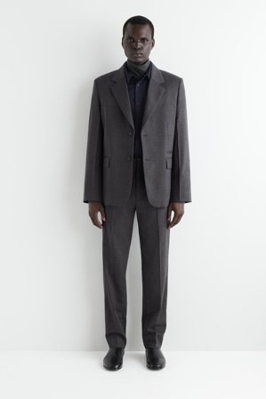 COS Men's Blazer Monopetto In Lana in Grigio