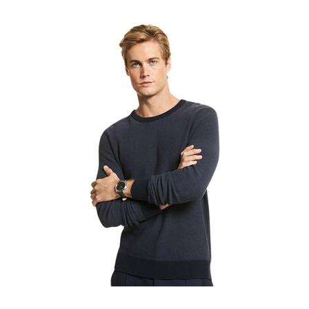 Michael Kors Texture Stitch Crew Blå, Herre Strik