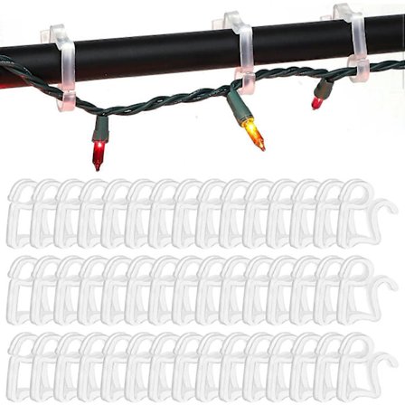 120 stk. mini tagrender kroge, tagrender kroge, plastikkroge, tagrender clips, lyskæder, julekroge til udendørs dekorative lys