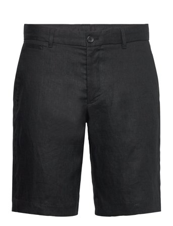 Mango Slim-Fit 100% Linen Bermuda Shorts - Black - 36