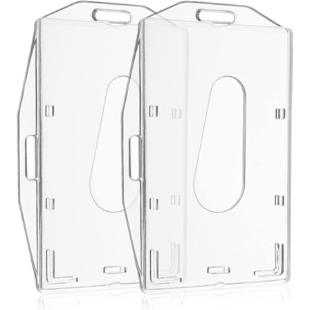 Vertikal Badge Holder, 2 stk Transparent ID-kort Holder,
