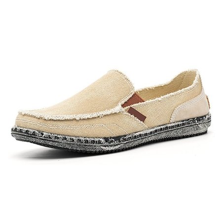 Mænds Casual Klud Sko Canvas Slip On Loafers Fritid Vintage Flat Båd Sko