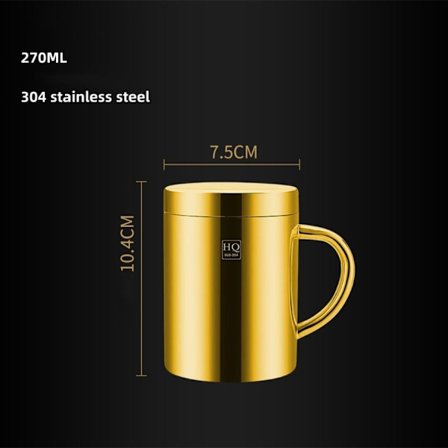 200/270/400ML Krus Kop Vandflaske GULD 270ML