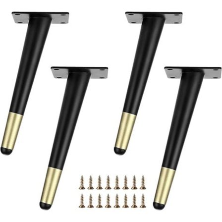 PCS 8 Tums Metall Möbelben Oblik Soffa Ben Kaffebord Ben Tunga Stora Slanka Koniska Ben Mid Century Mode