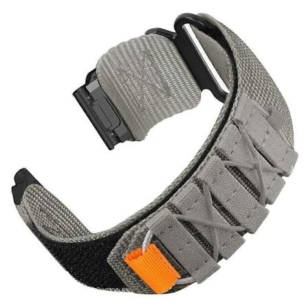 26 mm urrem til Garmin Fenix 8 51 mm / 7X / 6X / 5X Quick Release nylon Magic Tape armbånd - (LGL) Grå