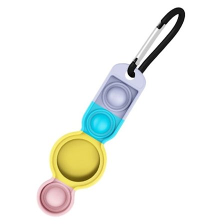 AirTags push fidget bubble toy design silikoneetui - Lyserød / Gul