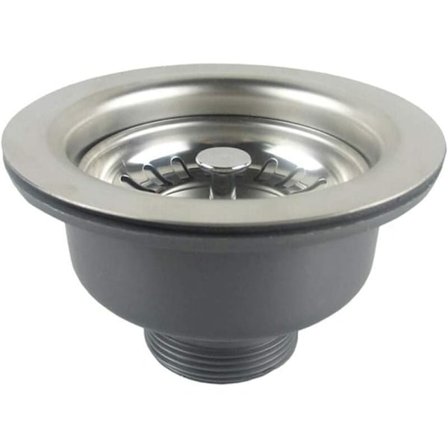 Ruostumattomasta teräksestä valmistettu tiskialtaan korkki ilman ylivuotoa, korin halkaisija 110 mm 1½", ruostumaton teräs + ABS-väljennys + kori