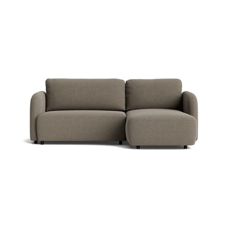 Arezzo Chaiselongue-Schlafsofa, rechts, Nordic Grau, modernes Design, Nozag-Federung, Silikonfaser-Füllung, hochwertige Polsterung, Maß 90cm