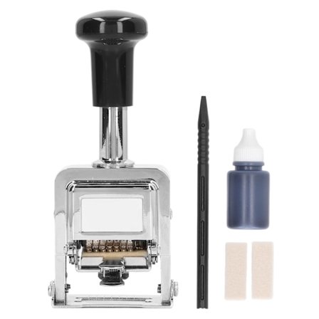 7-cifret selvfarvende nummerstempel automatisk spring zinklegeringsskal bank