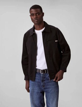Calvin Klein Jeans A- Ls Cotton Fz Blouson Jacket - Black - XL