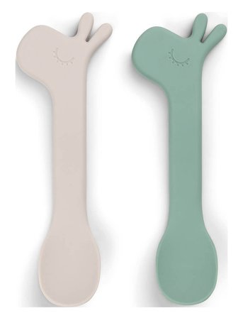 Done by Deer Silicone Spoon 2-Pack Lalee Green - Multi/patterned - ONE SIZE